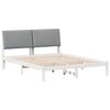 vidaXL Gultas rāmis Balts 150 x 200 cm Ciets priedes koks