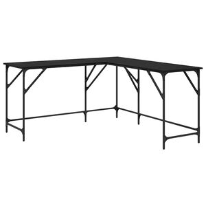 vidaXL Galds Melns ozolkoks Inženierijas koks 149 x 149 x 75 cm