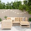 vidaXL 5-daļīgs dārza dīvānu komplekts, priedes koks