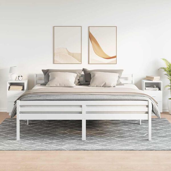 vidaXL naktsskapī&scaron;i, 2 gab., ar 2 atvilktnēm, balts, 36x36x68 cm