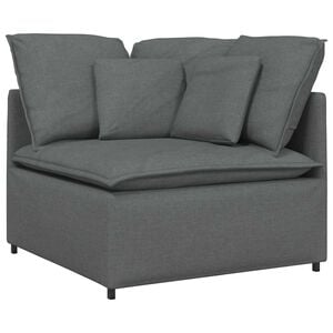 vidaXL modulārs stūra dīvāns ar spilveniem, tum&scaron;i pelēks, 100 cm