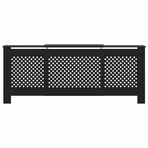 vidaXL radiatora pārsegs, melns MDF, 205 cm