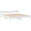 vidaXL gultas rāmis ar atvilktnēm, balts, 180x200cm, priedes masīvkoks