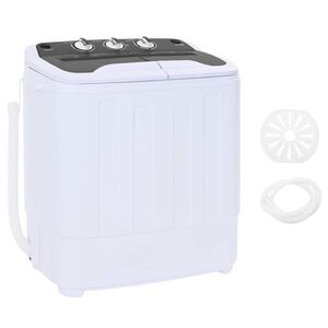vidaXL Mini veļas ma&scaron;īna ar divām tvertnēm 3,6 kg Melns un balts