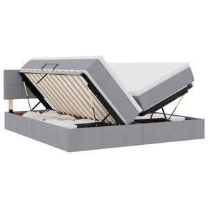 vidaXL Gulta ar galvas klāju Gai&scaron;i pelēks 180 x 200 cm audums