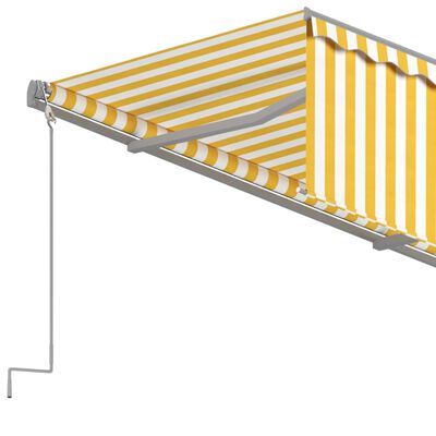 vidaXL izvelkama markīze ar žalūziju, 4,5x3 m, manuāla, dzelteni balta