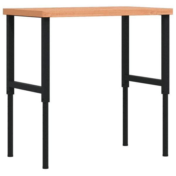 vidaXL darbagalds, 100x60x(73-99,5) cm, ozola masīvkoks, taisnstūra