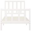 vidaXL gultas rāmis, balts, masīvkoks, 100x200 cm