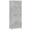 vidaXL augstais skapis, pelēks, 69,5x34x180 cm, inženierijas koks