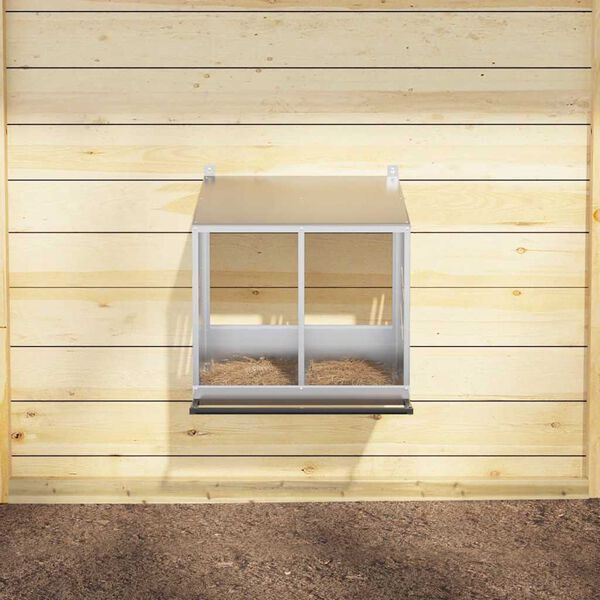 vidaXL vistu ligzdošanas kaste ar 2nodalījumiem cinkota sudraba metāla