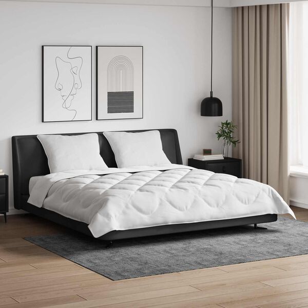 vidaXL Sega ar spilvenu 3 pcs Balts Mikrošķiedra