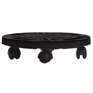 vidaXL podu paliktnis ar riteņiem, 30 cm diametrs, melns, 170 kg