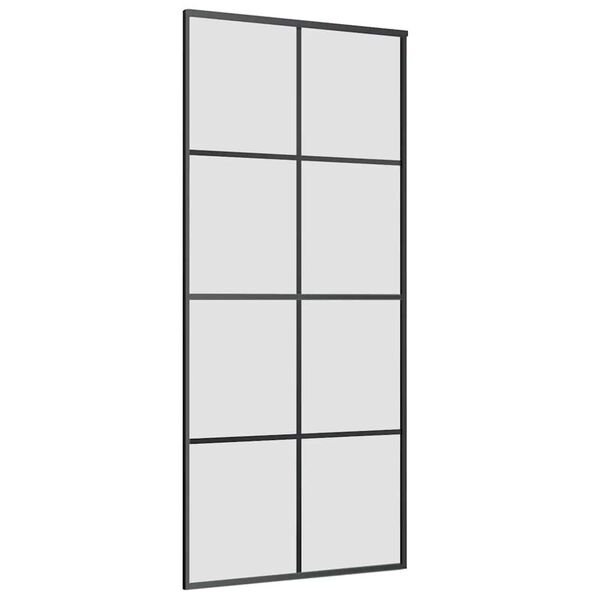 vidaXL bīdāmās durvis ar stiprinājumiem, stikls, alumīnijs, 90x205 cm