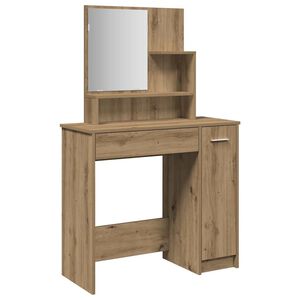 vidaXL tualetes galdiņ&scaron; ar spoguli Artisan ozols 86,5x35x136 cm