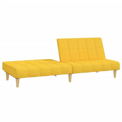 vidaXL 2-vietīga dīvāngulta, dzeltens audums