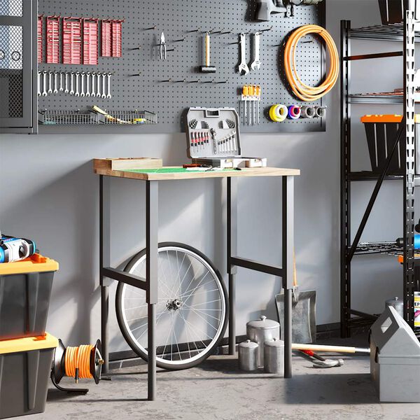 vidaXL darbagalds, 80x60x(71,5-98) cm, ozola masīvkoks