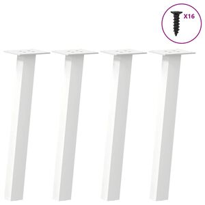 vidaXL kafijas galdiņa kājas, 4 gab., baltas, 30 cm, tērauds