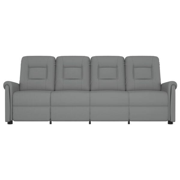 vidaXL četrvietīgs masāžas krēsls, pelēka mākslīgā āda