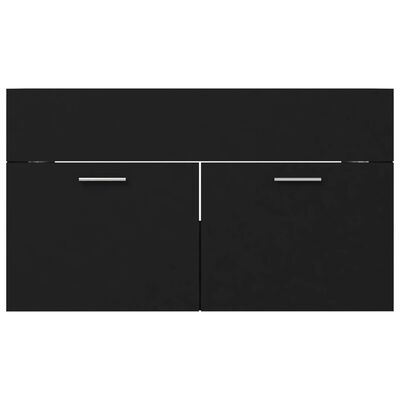 vidaXL izlietnes skapītis, melns, 80x38,5x46 cm, skaidu plātne