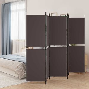 vidaXL 5-paneļu istabas aizslietnis, 250x180 cm, brūns audums