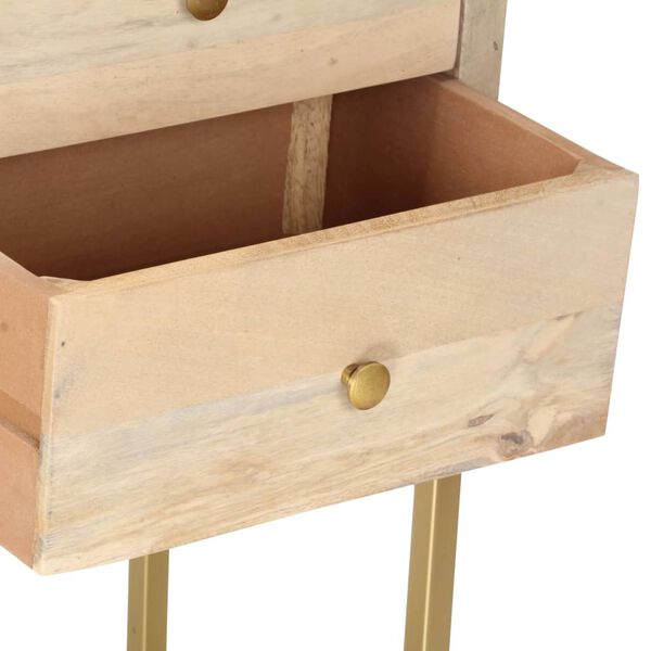 vidaXL kumode, 120x30x75 cm, mango masīvkoks, zelta krāsā