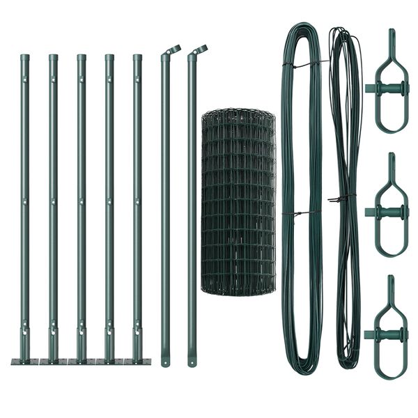 vidaXL Žogs ar stabu Zaļa 0,4 x 10 m Tērauds un PVC