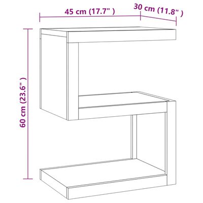 vidaXL galdiņš, 45x30x60 cm, masīvs tīkkoks