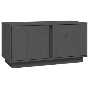 vidaXL TV skapītis, pelēks, 80x35x40,5 cm, priedes masīvkoks