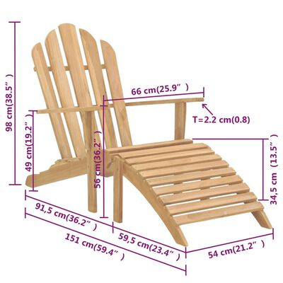 vidaXL dārza krēsli ar kāju balstiem, 2 gab., akācijas masīvkoks