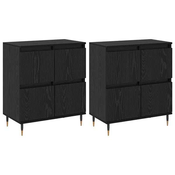 vidaXL Skapītis 2 pcs Melns ozolkoks 60 x 35 x 70 cm