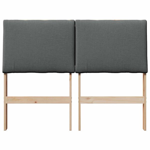 vidaXL Mīkstināts gultas galvgalis Tum&scaron;i pelēks 135 cm