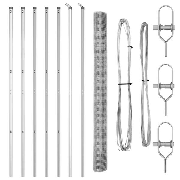 vidaXL Žogs ar stabiem. Sudraba 1.6 x 10 m Tērauds