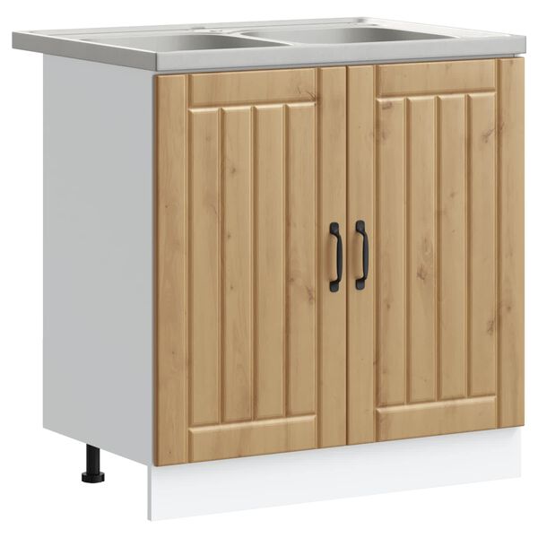 vidaXL Izlietnes skapītis Lucca 2 pcs Artisānā ozols Inženierijas koks