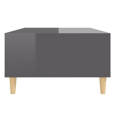 vidaXL kafijas galdiņš, 103,5x60x35 cm, spīdīgi pelēks, skaidu plāksne