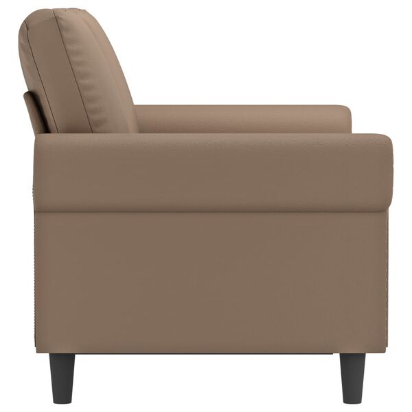 vidaXL divvietīgs dīvāns, kapučīno krāsa, 120 cm, mākslīgā āda