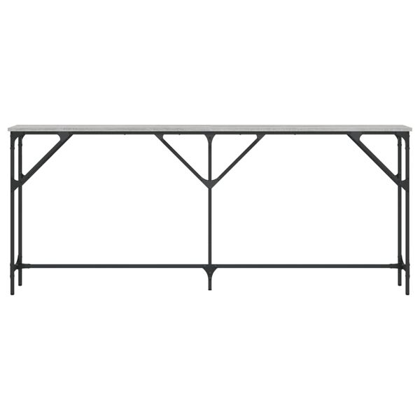 vidaXL konsoles galdiņ&scaron;, pelēcīgs, 180x23x75 cm, inženierijas koks