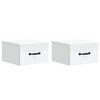 vidaXL Sienā stiprināms nakts skapis 2 pcs Balts 34,5 x 33 x 20 cm