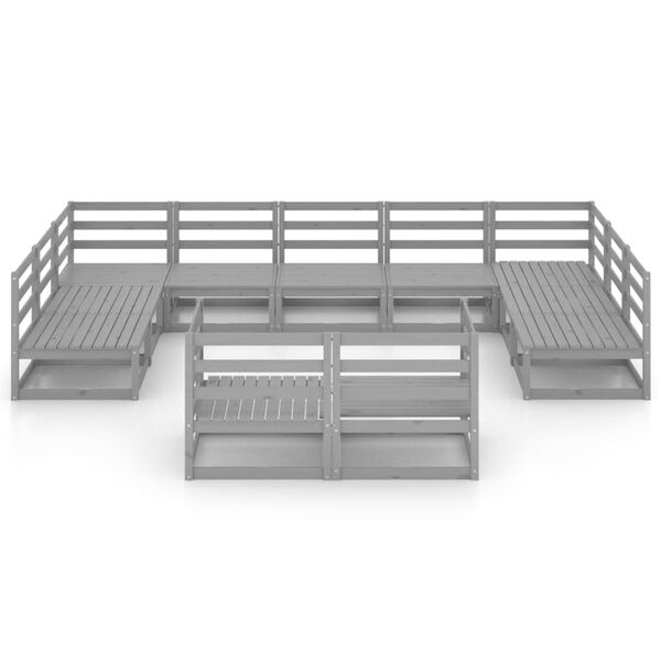 vidaXL 11-daļīgs dārza atpūtas mēbeļu komplekts, priedes koks