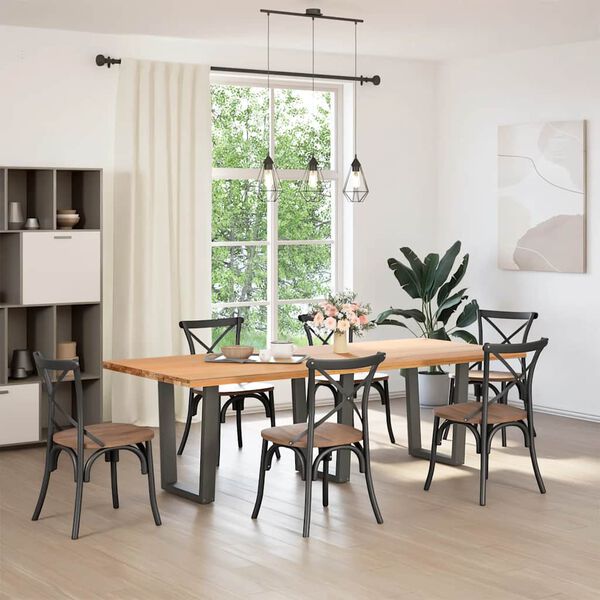 vidaXL ēdamgalda kājas, 2 gab., V-veida, antracīta krāsā, 70x(72-73,3) cm, tērauds