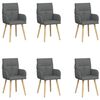 vidaXL Ēdamkrēsli 6 pcs Audums Tum&scaron;i pelēka 60 x 56 x 96 cm