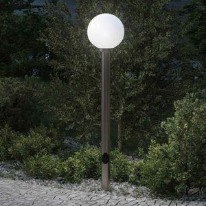 vidaXL stabveida gaismeklis ar kontaktligzdu, 120 cm, nerūsējo&scaron;ais tērauds, IP44
