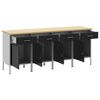 vidaXL Darba skapis ar slēdzeni 4 pcs Melns un pelēks 200 x 55 x 85 cm