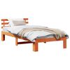 vidaXL Gultas rāmis Vaks brūns 75 x 190 cm Ciets priedes koks