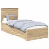 vidaXL Gultas rāmis ar atvilktni Sonoma ozols un sudrabs 75 x 190 cm