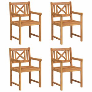 vidaXL Dārza krēsli 4 pcs Dabiska Cietā akācijas koks