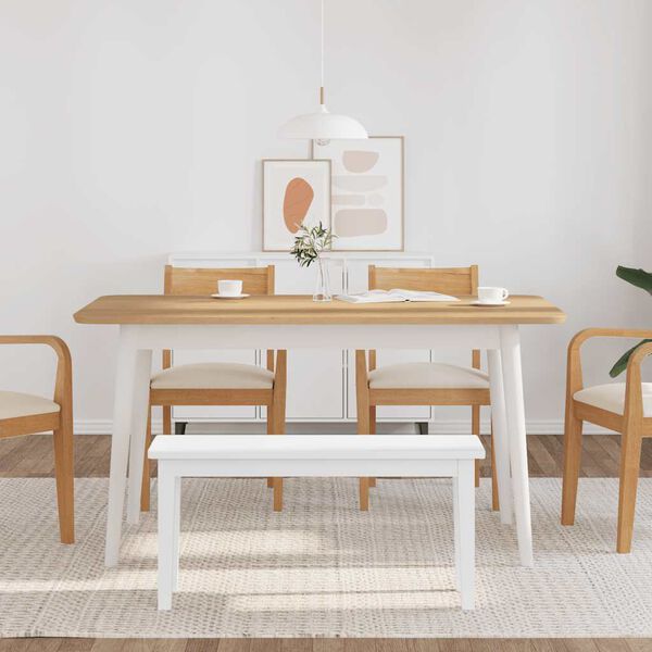 vidaXL Sols 90 cm Balta masīvkoka gumija