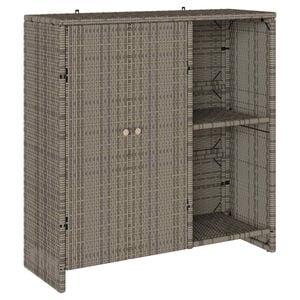 vidaXL Skapītis ar plauktu Pelēka 100 x 36 x 102 cm Rotangpalma