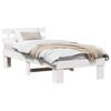 vidaXL Gultas rāmis Balts 75 x 190 cm Ciets priedes koks