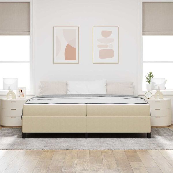 vidaXL Gultas rāmis ar matraci Gai&scaron;i zaļa pelēka 200 x 200 cm audums