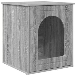 vidaXL Kaķu māja Pelēks Sonoma 53 x 52 x 62 cm Inženierijas koks